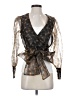 Zara Print Brown 3/4 Sleeve Blouse Size XS - photo 1