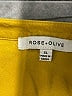 Rose + Olive Yellow Short Sleeve Blouse Size XL - photo 7