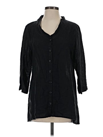 Flax 3/4 Sleeve Button-Down Shirt (view 1)