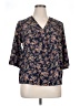 Unbranded 100% Polyester Floral Blue 3/4 Sleeve Blouse Size XL - photo 1