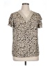 Unbranded Animal Print Tan Short Sleeve Blouse Size XL - photo 1