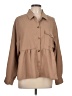Shein Houndstooth Tan Long Sleeve Blouse Size L - photo 1
