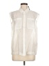 Alfani Ivory Sleeveless Button-Down Shirt Size M - photo 1