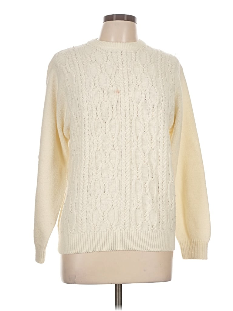 Pre-owned Alfred Dunner Pullover Sweater In Ivory