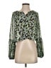 Zara 100% Polyester Green Long Sleeve Blouse Size S - photo 1