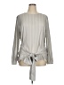 Ann Taylor 100% Polyester Gray Long Sleeve Blouse Size XL - photo 1