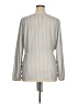 Ann Taylor 100% Polyester Gray Long Sleeve Blouse Size XL - photo 2