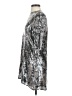 Parker 100% Silk Metallic Silver Cocktail Dress Size XS - photo 5