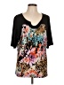 Simonton Says 100% Polyester Black Short Sleeve Top Size L - photo 1