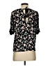 CeCe Floral Black Short Sleeve Blouse Size S - photo 2