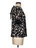 CeCe Floral Black Short Sleeve Blouse Size S - photo 4