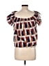 Blush 100% Cotton Brown Short Sleeve Blouse Size L - photo 2