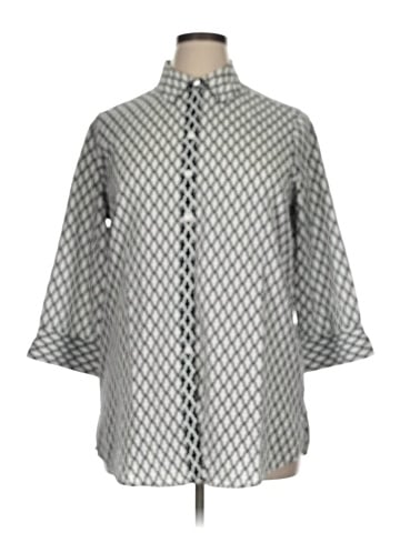 Foxcroft 3/4 Sleeve Button-Down Shirt (view 1)