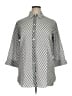 Foxcroft 100% Cotton Houndstooth Silver 3/4 Sleeve Button-Down Shirt Size 16 - photo 1