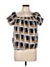 Blush 100% Cotton Black Gray Short Sleeve Blouse Size L - photo 1