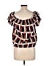Blush 100% Cotton Brown Short Sleeve Blouse Size L - photo 2