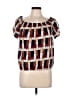Blush 100% Cotton Brown Short Sleeve Blouse Size L - photo 1