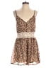 Just Polly 100% Polyester Animal Print Brown Romper Size M - photo 1