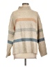 Ariella Stripes Tan Turtleneck Sweater Size L - photo 1