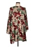 Zara Basic 100% Polyester Print Burgundy Casual Dress Size L - photo 1
