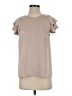 Assorted Brands 100% Polyester Tan Short Sleeve Blouse Size S - photo 1