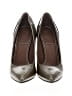 Bacio 61 100% Leather Metallic Silver Green Heels Size 8 - photo 2