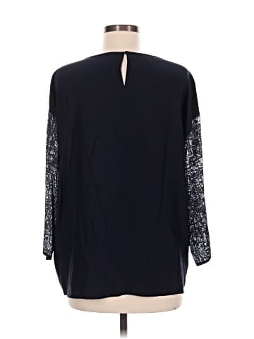 Lafayette 148 New York Long Sleeve Silk Top (view 2)