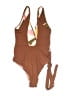 Unbranded Solid Brown One Piece Swimsuit Size XXS (estimated) - photo 2