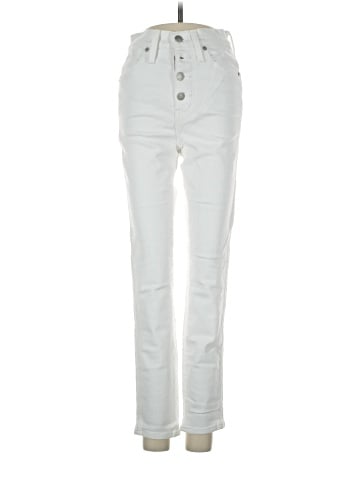 Madewell 10" High-Rise Skinny Crop Jeans in Pure White: Button-Front Edition (view 1)