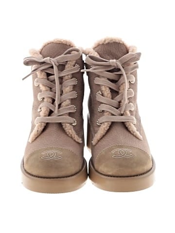 Chanel Interlocking CC Logo Combat Boots (view 2)
