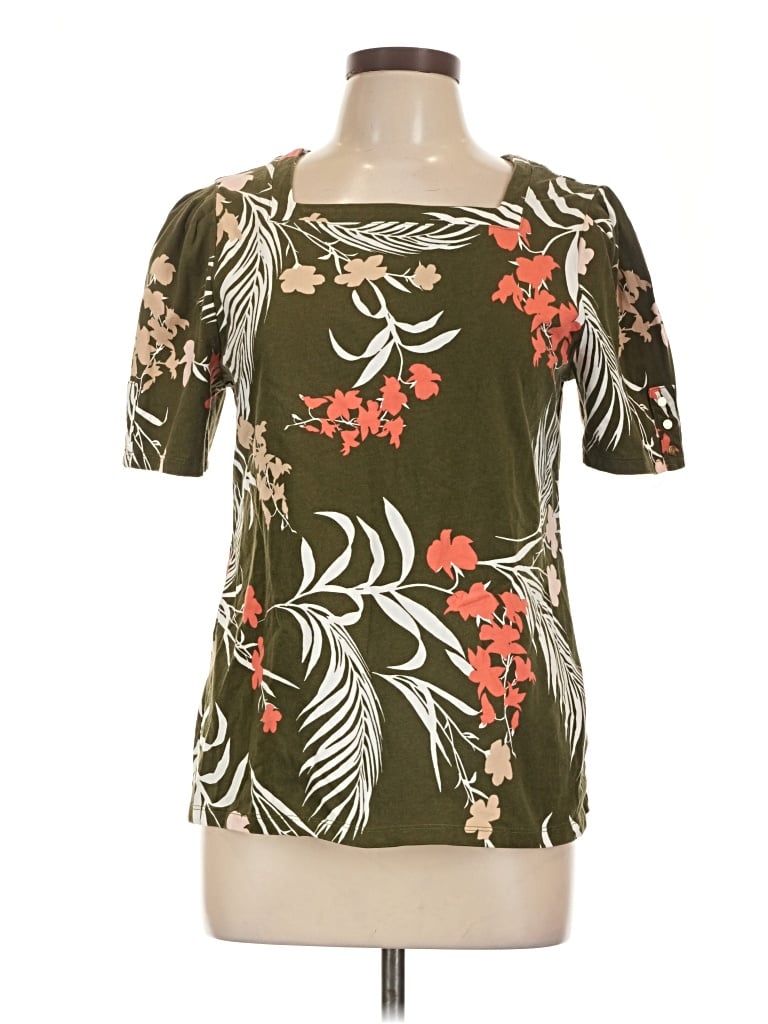 Pre-owned Liz Claiborne Short Sleeve T-shirt In Green