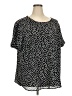 Torrid 100% Polyester Polka Dots Black Short Sleeve Blouse Size 3X Plus (3) - photo 1