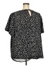 Torrid 100% Polyester Polka Dots Black Short Sleeve Blouse Size 3X Plus (3) - photo 2