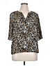 Investments 100% Polyester Animal Print Ivory 3/4 Sleeve Blouse Size XL (petite) - photo 1