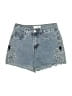 Bamboo Paisley Blue Denim Shorts Size 7 - photo 1