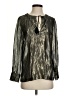 J.Crew Metallic Silver Long Sleeve Silk Top Size 4 - photo 1