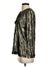 J.Crew Metallic Silver Long Sleeve Silk Top Size 4 - photo 5