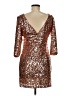 Unbranded 100% Polyester Metallic Brown Cocktail Dress Size M - photo 2