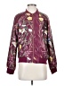 Gracia 100% Polyester Floral Burgundy Track Jacket Size S - photo 1