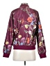 Gracia 100% Polyester Floral Burgundy Track Jacket Size S - photo 2