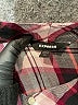 Express 100% Rayon Plaid Burgundy Long Sleeve Blouse Size L - photo 6