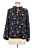 Ann Taylor LOFT 100% Polyester Floral Black Long Sleeve Blouse Size M - photo 1