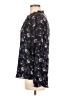 Ann Taylor LOFT 100% Polyester Floral Black Long Sleeve Blouse Size M - photo 5