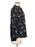 Ann Taylor LOFT 100% Polyester Floral Black Long Sleeve Blouse Size M - photo 4