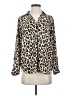 Ann Taylor 100% Polyester Animal Print Ivory Long Sleeve Blouse Size XS - photo 1