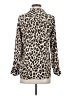 Ann Taylor 100% Polyester Animal Print Ivory Long Sleeve Blouse Size XS - photo 2