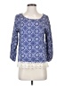 Dina Be 100% Cotton Blue 3/4 Sleeve Blouse Size S - photo 1
