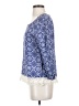 Dina Be 100% Cotton Blue 3/4 Sleeve Blouse Size S - photo 5