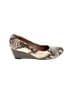 Clarks Animal Print Tan Yellow Wedges Size 5 - photo 1
