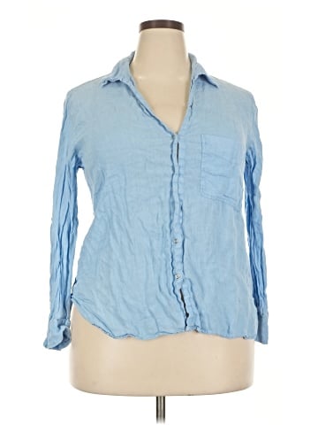 Zara 3/4 Sleeve Button-Down Shirt (view 1)